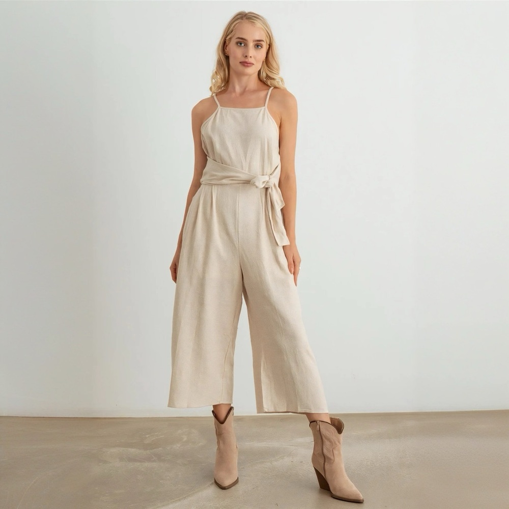 Three Birds Nest Linen Wide Leg Relaxed Jumpsuit
